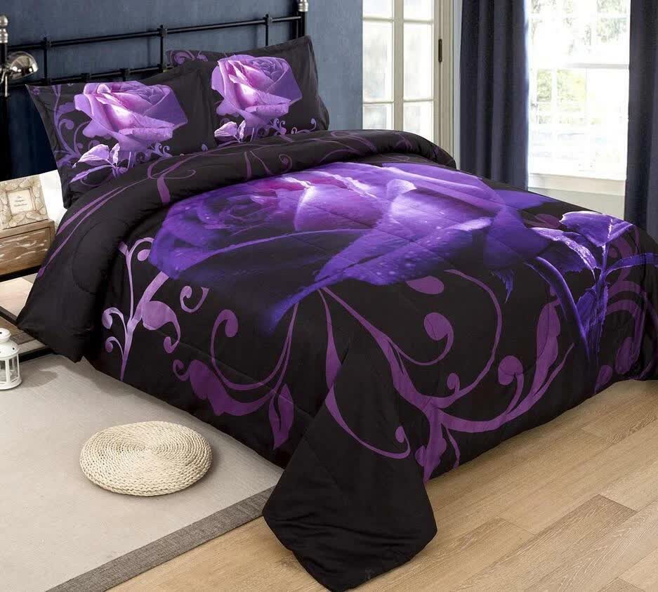 Quilts & Duvets: Rose Golden Hour Comforter Set  Aesthetic 3‑Piece Bedroom Mood