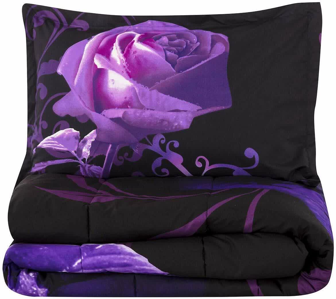 Quilts & Duvets: Rose Golden Hour Comforter Set  Aesthetic 3‑Piece Bedroom Mood