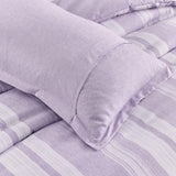 Quilts & Duvets: Midnight Calm stripes purple 3‑Piece Bedding  Cozy comforter Style