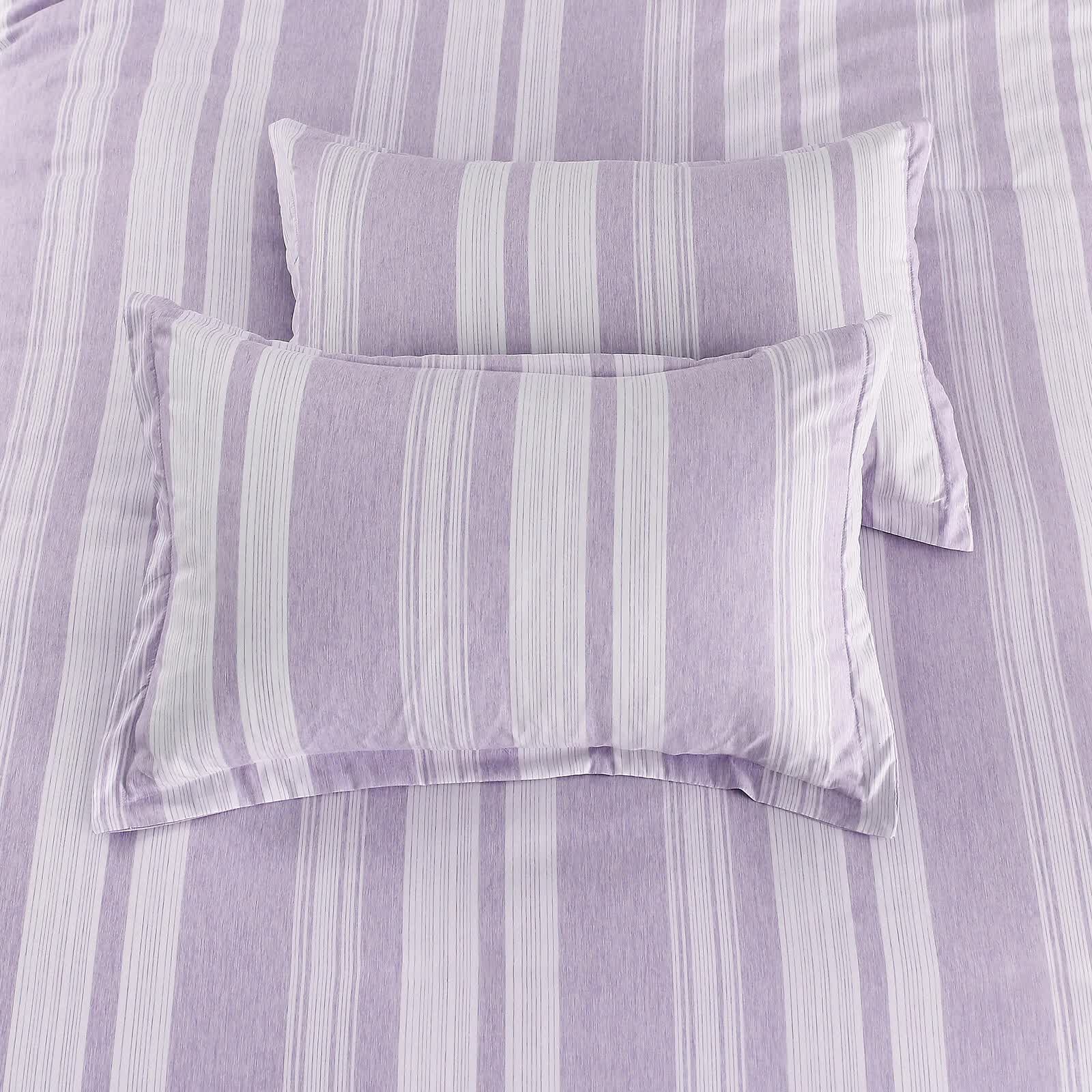 Quilts & Duvets: Midnight Calm stripes purple 3‑Piece Bedding  Cozy comforter Style
