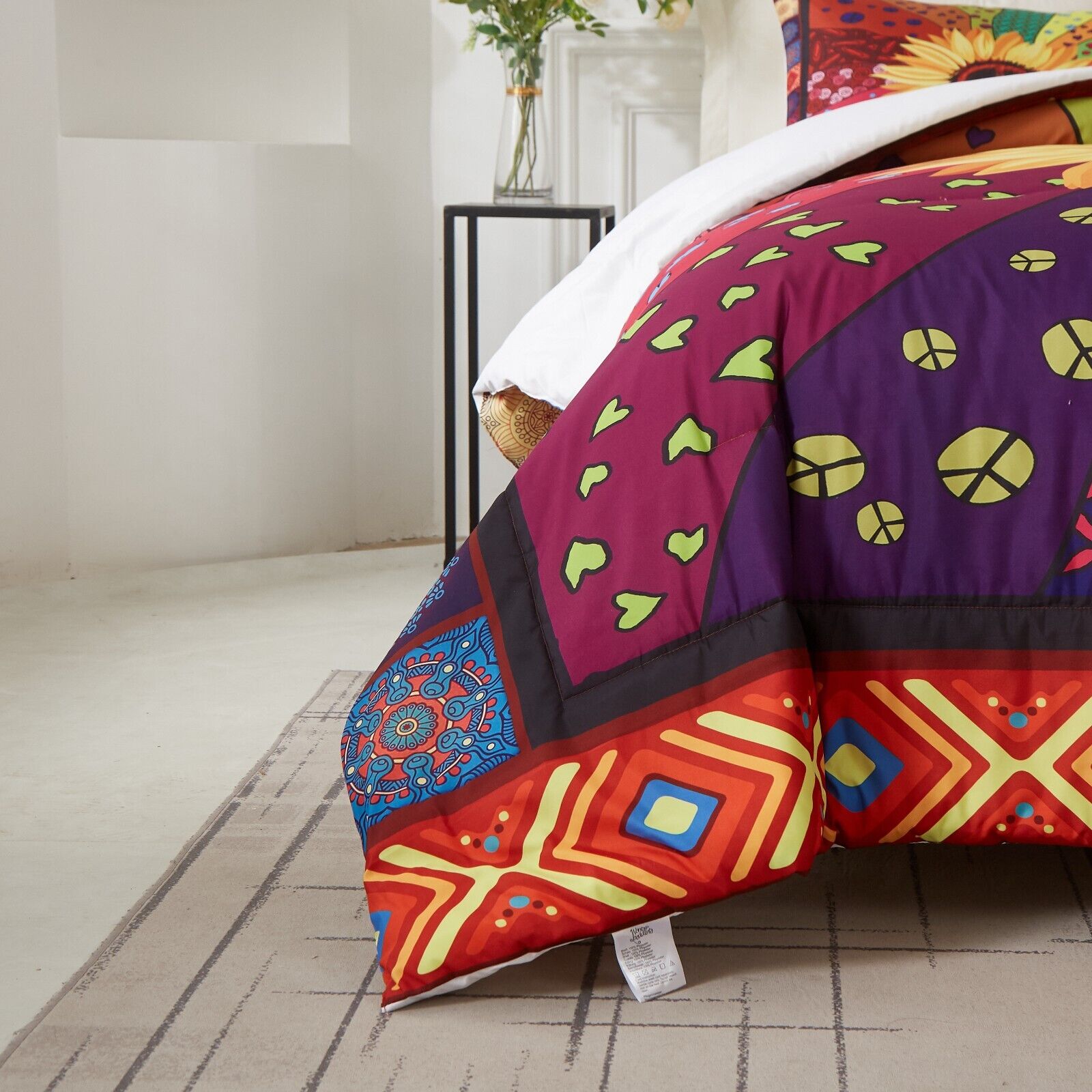 Quilts & Duvets: Floral Sunflower Comforter Set, King Size, Quilted Bedding with Pillowcases