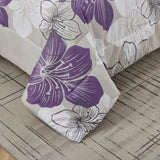 Quilts & Duvets: Floral Comforter Set, King Size, Purple Floral 3-Piece Bedding, Lightweight Microfiber