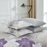Quilts & Duvets: Floral Comforter Set, King Size, Purple Floral 3-Piece Bedding, Lightweight Microfiber