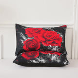 Quilts & Duvets: Chill Haven Red Rose 3‑Piece Comforter Bundle  Relax & Recharge Style