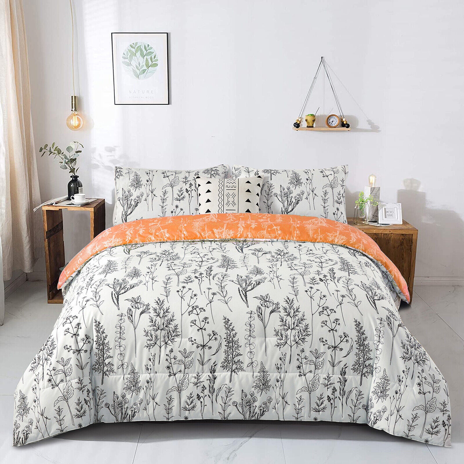 Quilts & Duvets: Charming Autumn Warm oranage 3 Pc Comforter & Pillow Cover Set