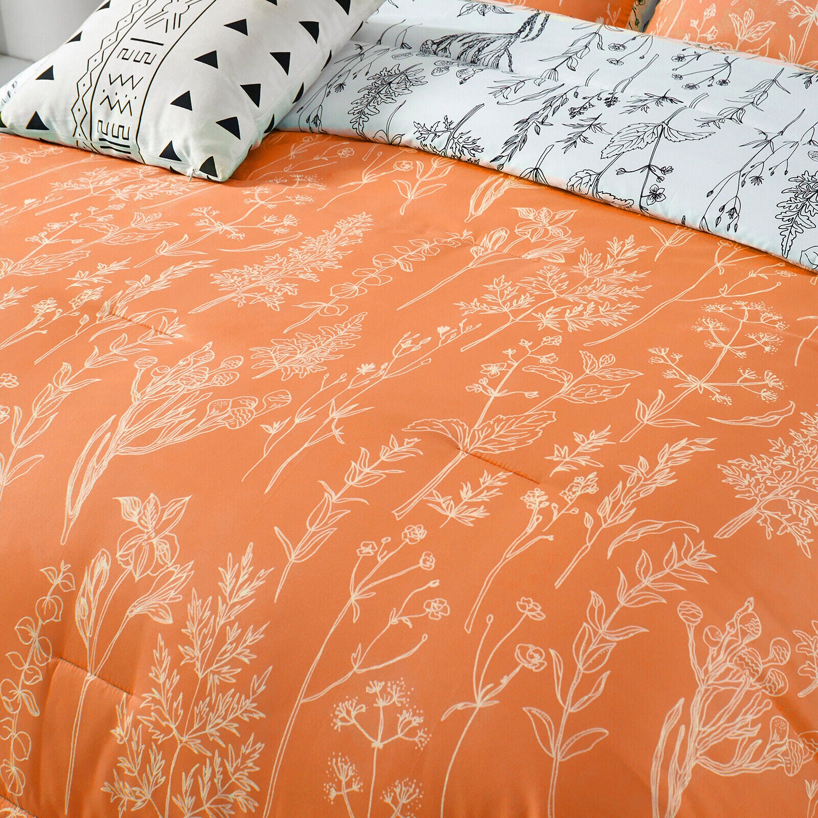 Quilts & Duvets: Charming Autumn Warm oranage 3 Pc Comforter & Pillow Cover Set