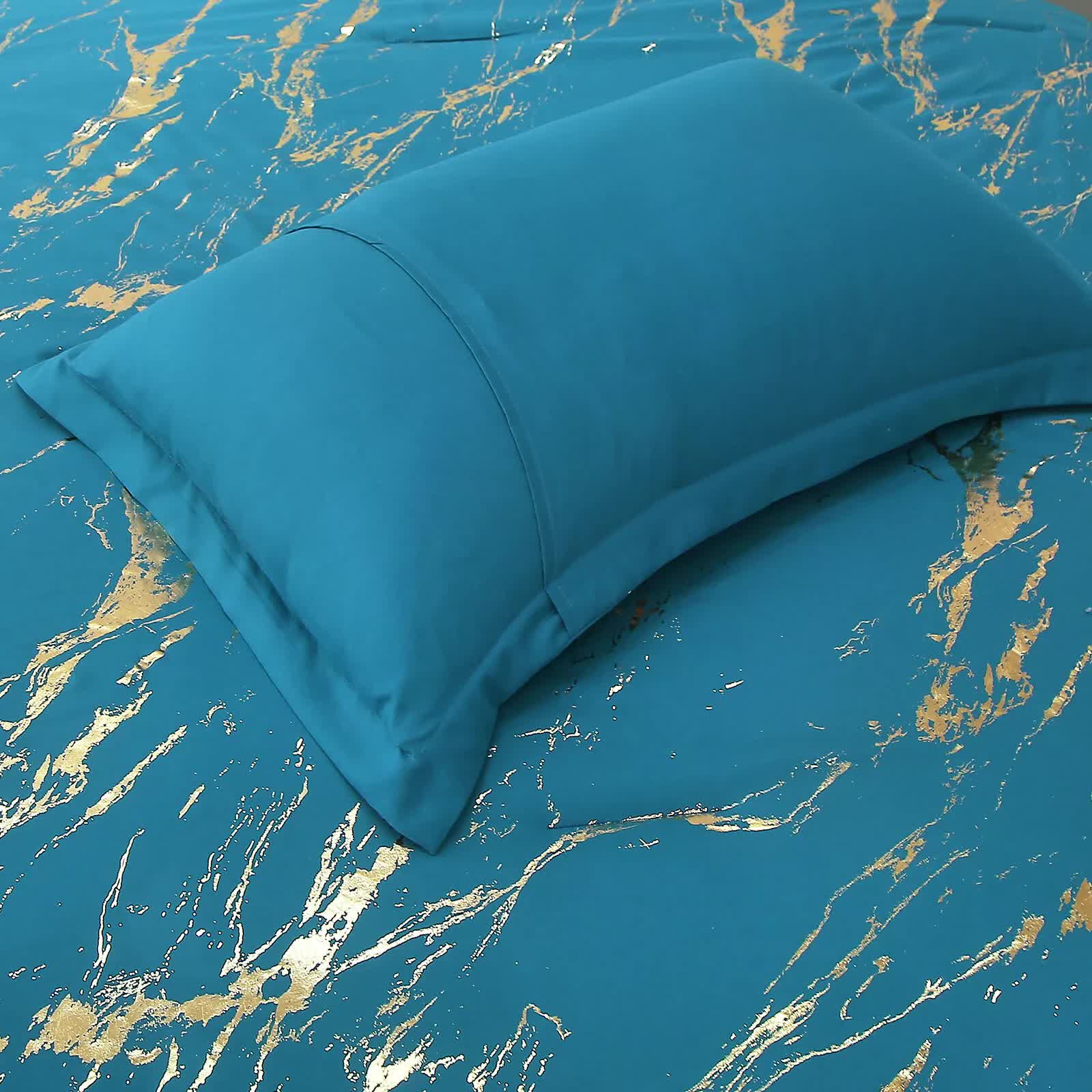 Quilts & Duvets: Cozy Cloud 3 Teal ‑Piece Comforter Bundle  Instagram‑Ready Bedroom