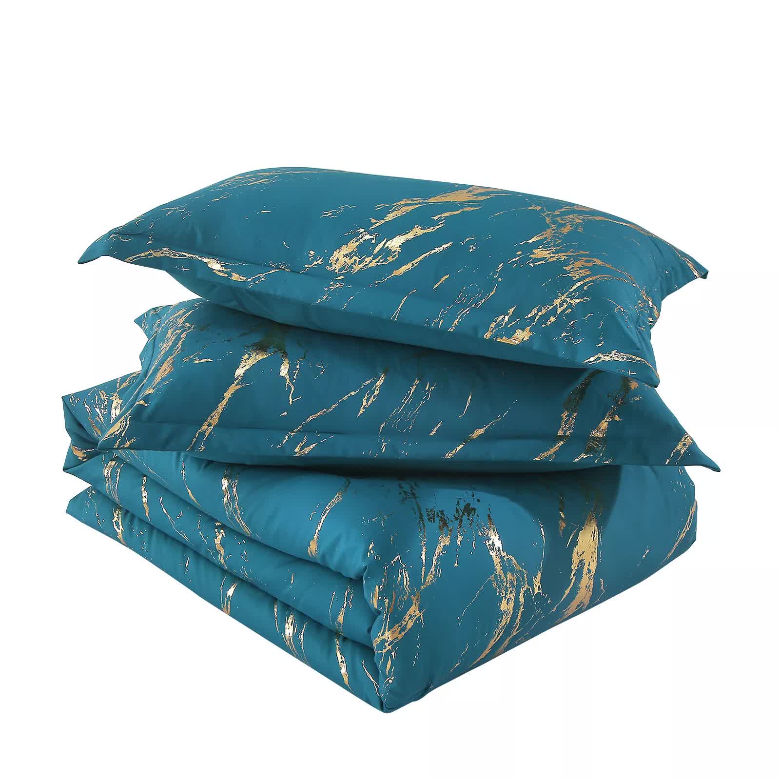 Quilts & Duvets: Cozy Cloud 3 Teal ‑Piece Comforter Bundle  Instagram‑Ready Bedroom