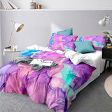 Quilts & Duvets: Marble Comforter Set, Queen Size, Warm Quilted Microfiber Bedding