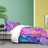 Quilts & Duvets: Marble Comforter Set, Queen Size, Warm Quilted Microfiber Bedding