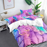 Quilts & Duvets: Marble Comforter Set, Queen Size, Warm Quilted Microfiber Bedding