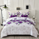 Quilts & Duvets: Luxe Loft Purple rose Quilted Comforter & Shams  Trending 3‑Piece Set
