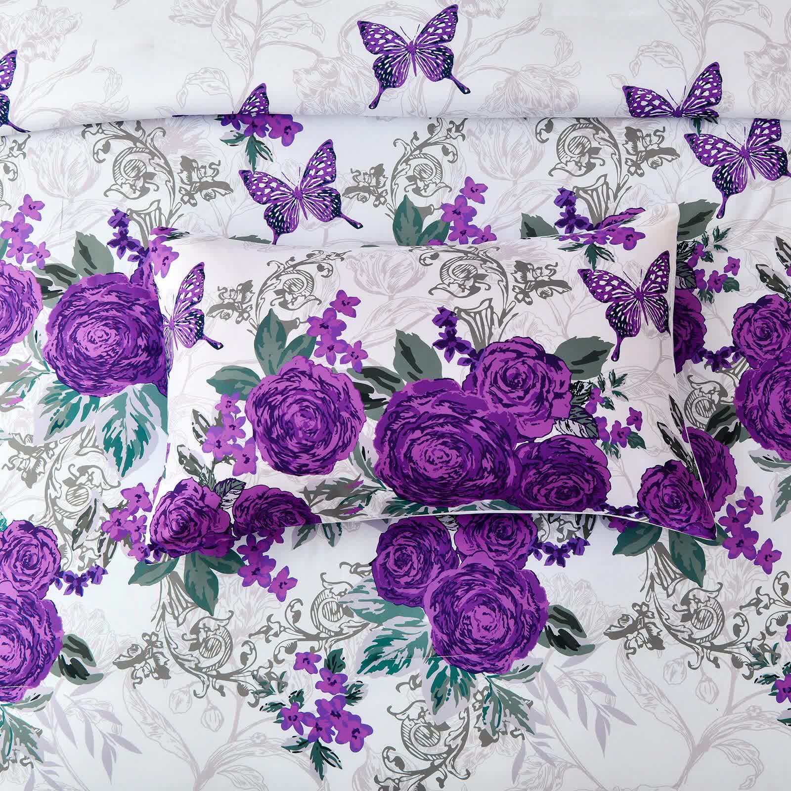 Quilts & Duvets: Luxe Loft Purple rose Quilted Comforter & Shams  Trending 3‑Piece Set