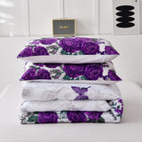 Quilts & Duvets: Luxe Loft Purple rose Quilted Comforter & Shams  Trending 3‑Piece Set