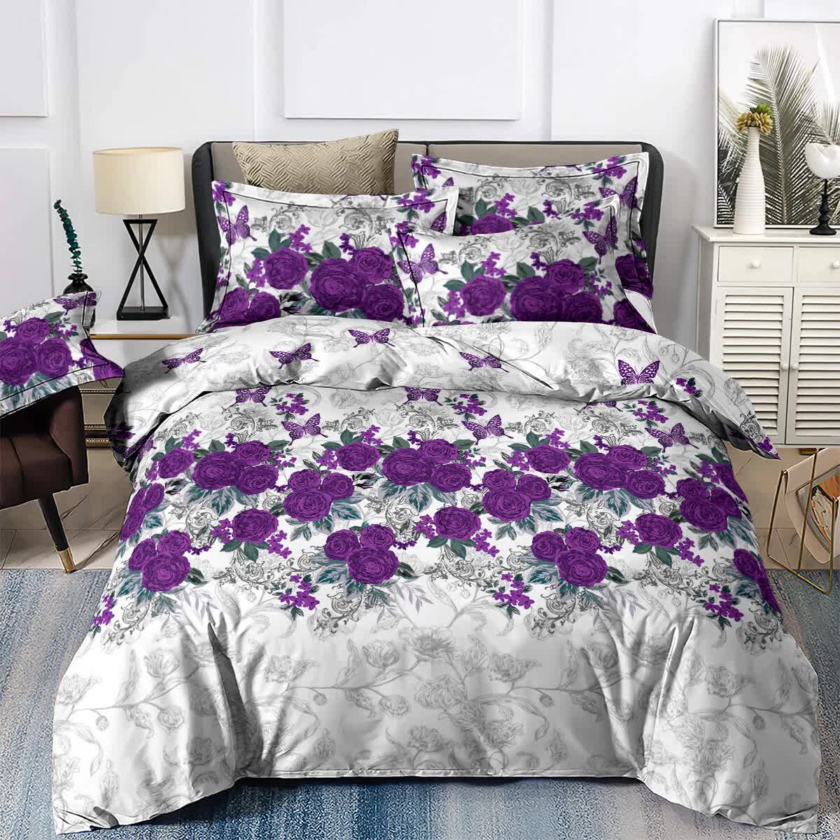 Quilts & Duvets: Luxe Loft Purple rose Quilted Comforter & Shams  Trending 3‑Piece Set
