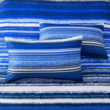 Quilts & Duvets: Nordic Calm stripes Blue 3‑Piece Comforter Set  Scandi Chic Vibes