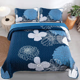 Quilts & Duvets: Frosted Magnolia Chic blue 3 Pc Comforter & Pillow Cover Set KING