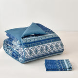 Quilts & Duvets: Boho Vibes blue Bedding Set  3‑Piece Comforter & Pillow Covers