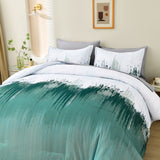 Quilts & Duvets: Floral Stripes Comforter Set, King Size, Plush 3-Piece Bedding with Pillowcases