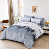 Quilts & Duvets: Floral Stripes Comforter Set, King Size, Warm 3-Piece Bedding with Pillowcases