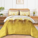 Quilts & Duvets: Floral Stripes Comforter Set, King Size, Cozy 3-Piece Bedding with Pillowcases