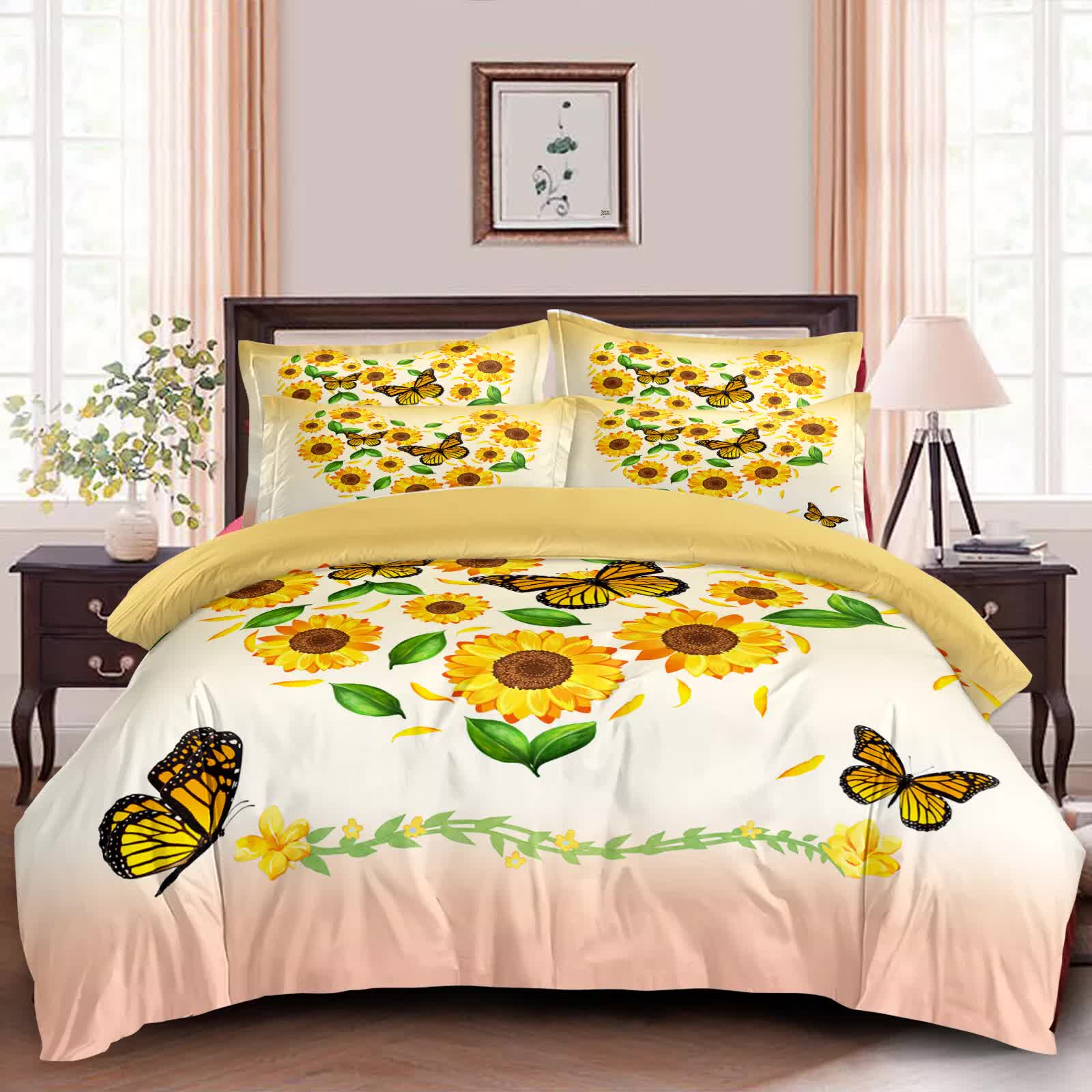Quilts & Duvets: Airy Loft butterfly floral 3‑Piece Comforter Bundle  Relaxed