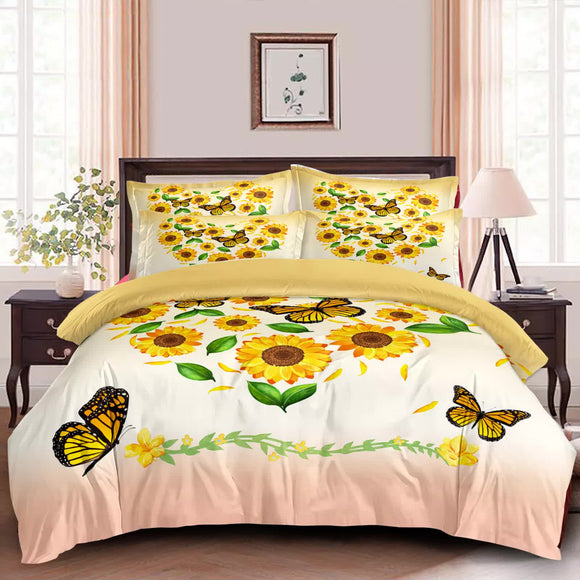 Airy Loft butterfly floral 3‑Piece Comforter Bundle – Relaxed