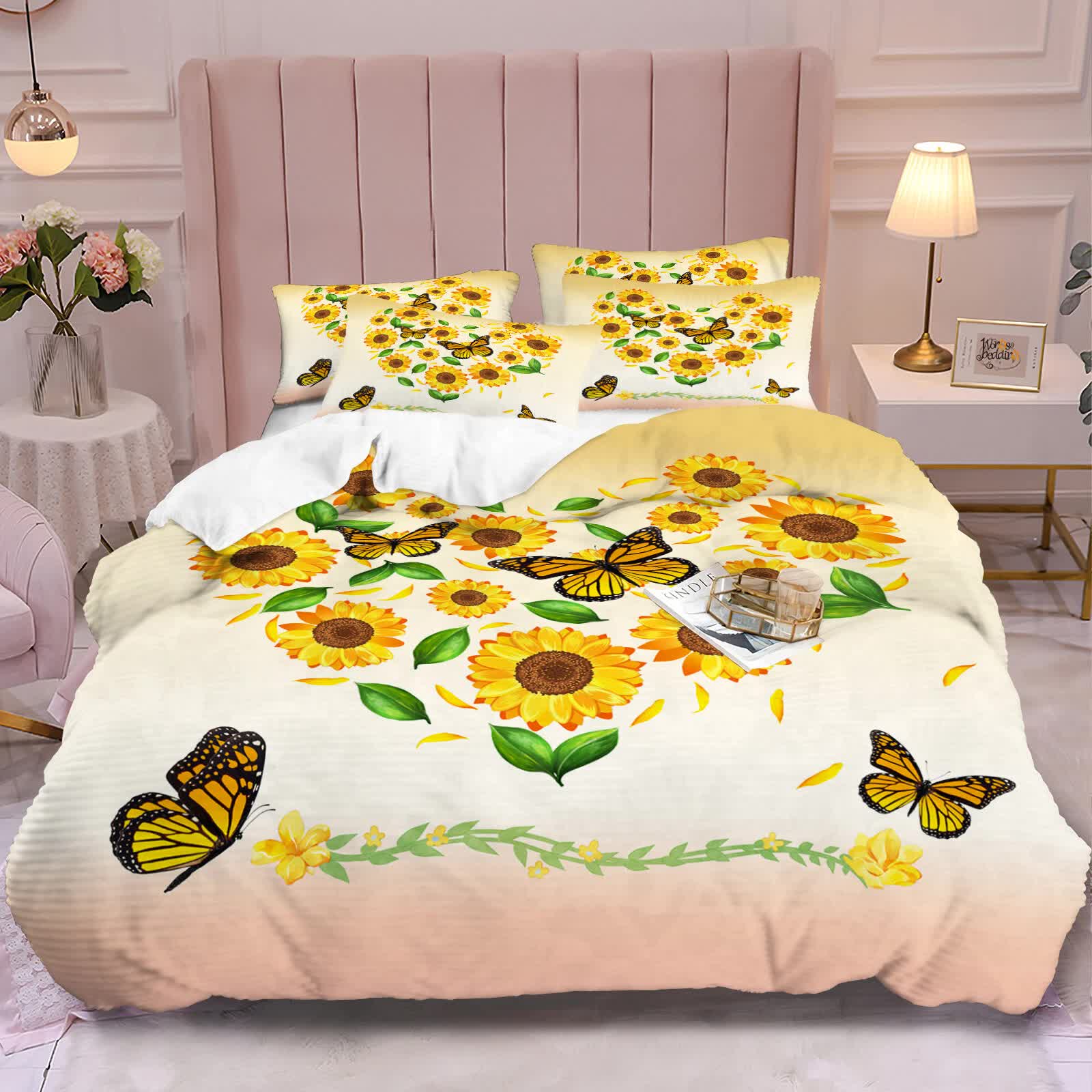 Quilts & Duvets: Airy Loft butterfly floral 3‑Piece Comforter Bundle  Relaxed