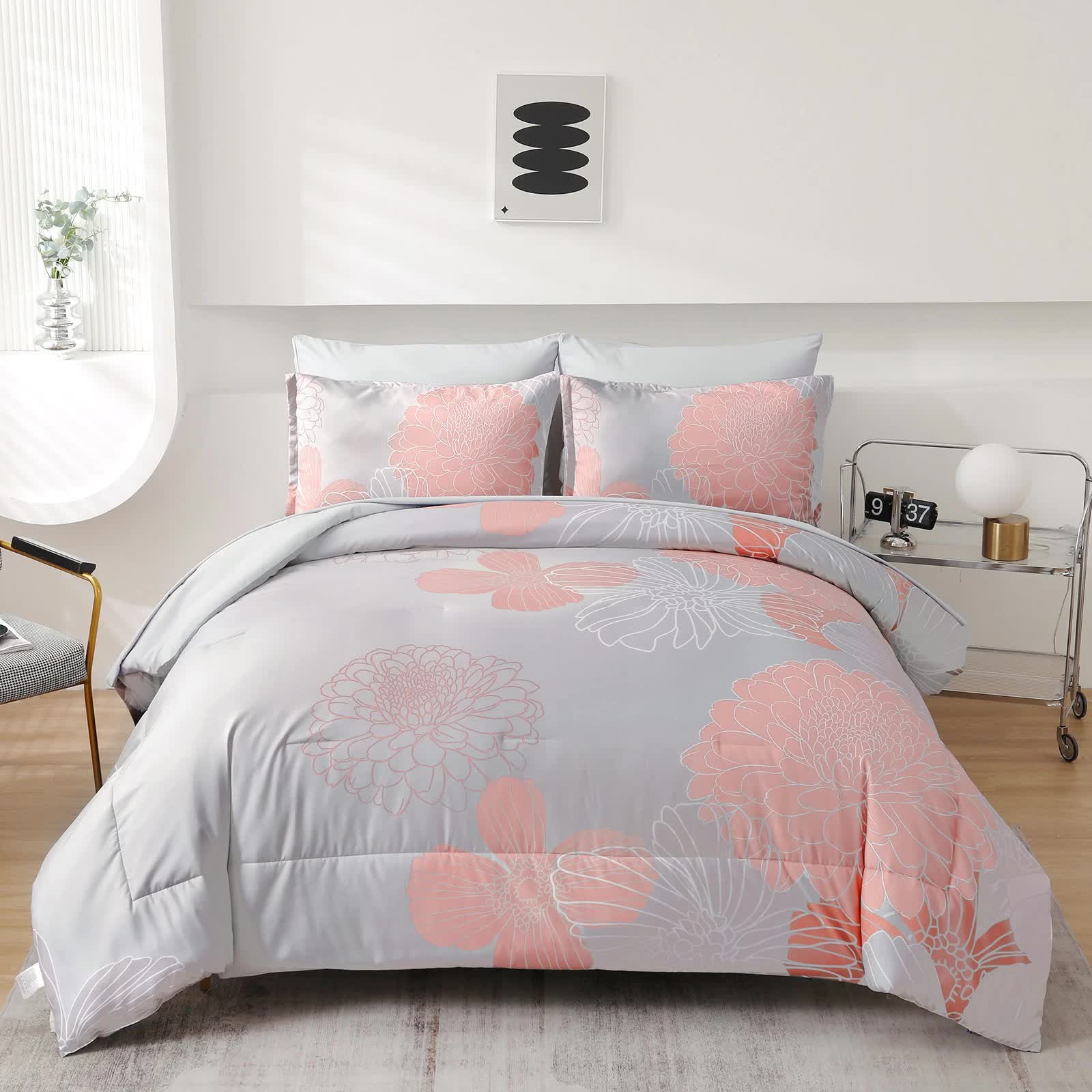 Quilts & Duvets: Zen Retreat Quilted Comforter Bundle  3‑Piece Serenity Style