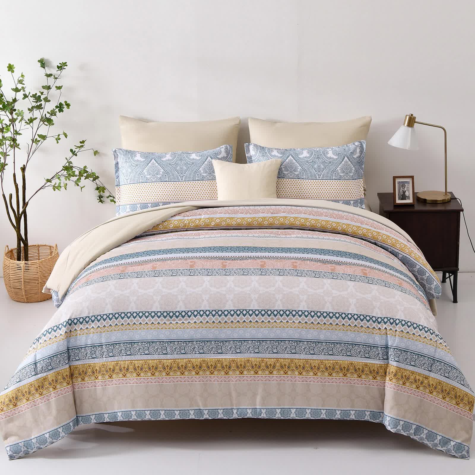 Quilts & Duvets: Luxe Loft Boho Quilted Comforter & Shams  Trending 3‑Piece Set