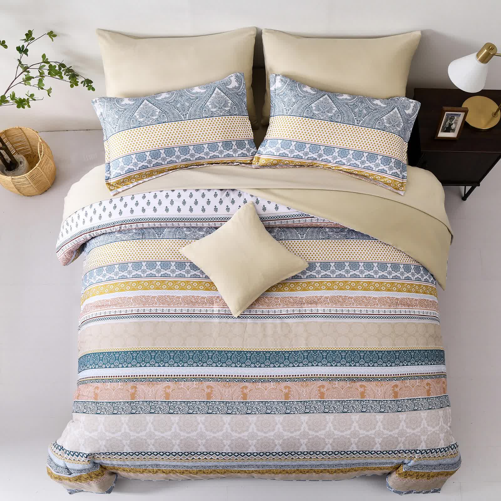 Quilts & Duvets: Luxe Loft Boho Quilted Comforter & Shams  Trending 3‑Piece Set