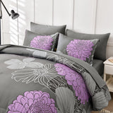 Quilts & Duvets: Cloud Nine grey purple Bedding  3‑Piece Comforter Set for Everyday Chill