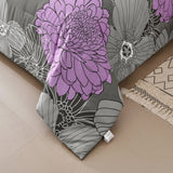 Quilts & Duvets: Cloud Nine grey purple Bedding  3‑Piece Comforter Set for Everyday Chill