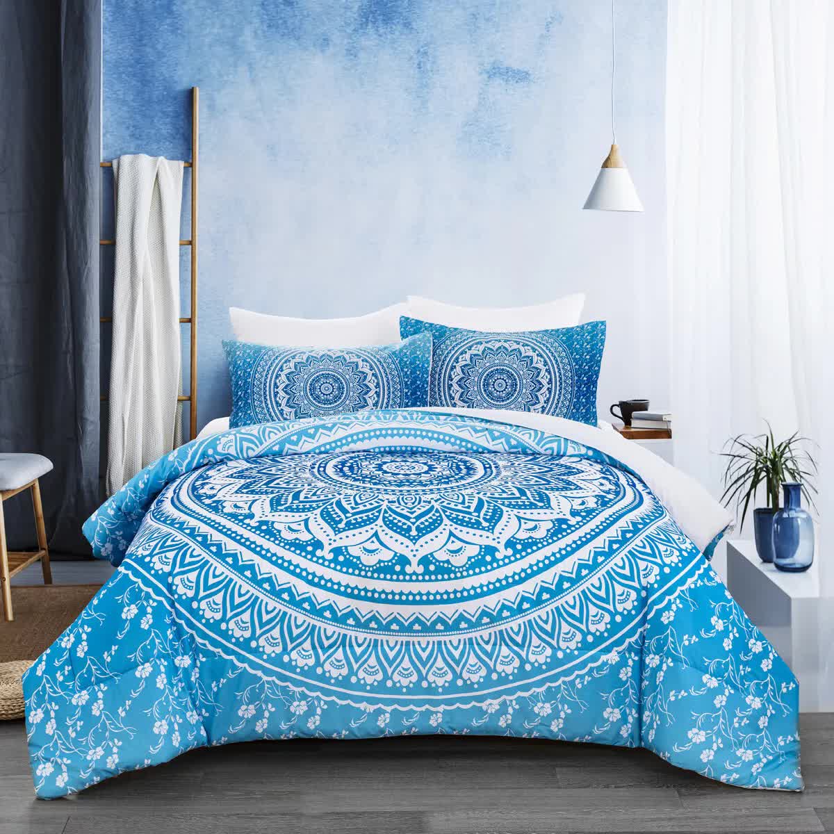 Quilts & Duvets: Dreamscape Sacred Circle Design Comforter Set  3‑Pcs Refreshing