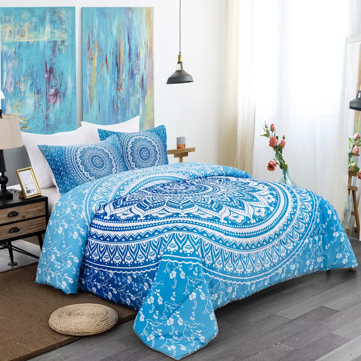 Quilts & Duvets: Dreamscape Sacred Circle Design Comforter Set  3‑Pcs Refreshing
