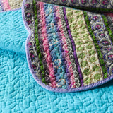 Quilts & Duvets: Grenn Teal Boho style Printed Bedspread Quilt Set + Pillowcases