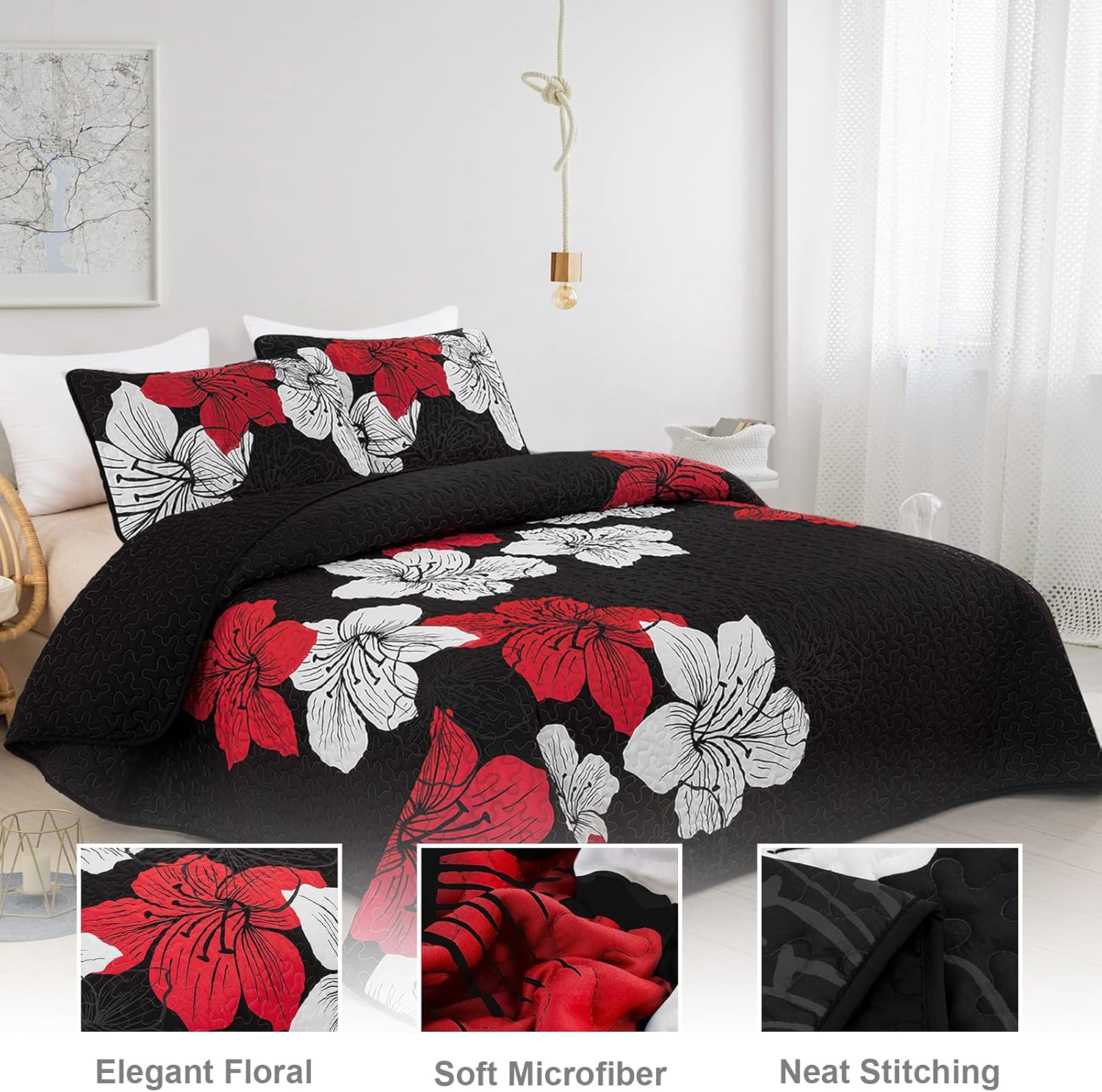 Blankets & Throws: Glorious Quilted coverlet and pillowcovers set: Unmatched Beauty - Queen size