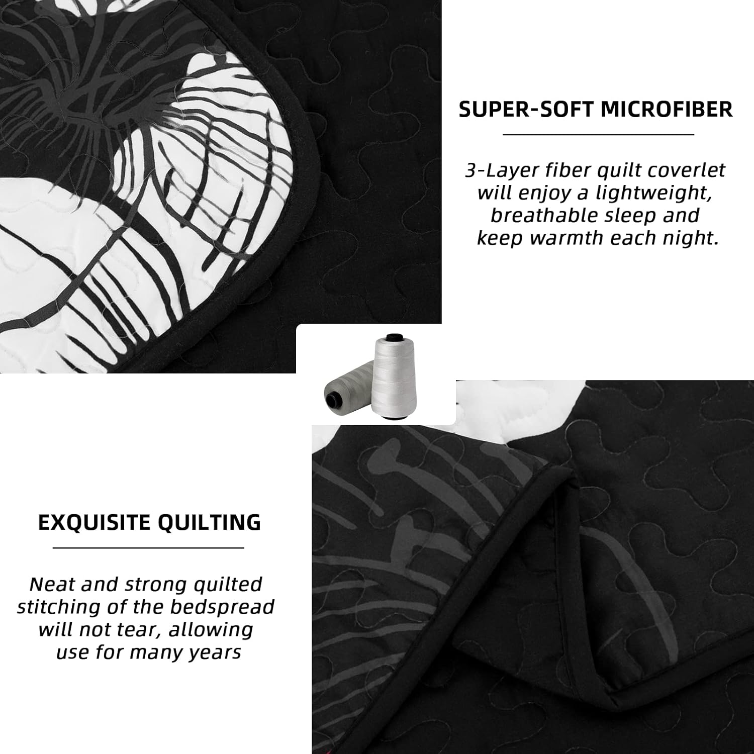 Blankets & Throws: Glorious Quilted coverlet and pillowcovers set: Unmatched Beauty - Queen size