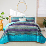 Blankets & Throws: Tranquil Quilted coverlet and pillowcovers set: Perfect for Relaxation - Queen size