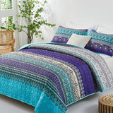 Blankets & Throws: Tranquil Quilted coverlet and pillowcovers set: Perfect for Relaxation - Queen size