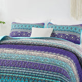 Blankets & Throws: Tranquil Quilted coverlet and pillowcovers set: Perfect for Relaxation - Queen size