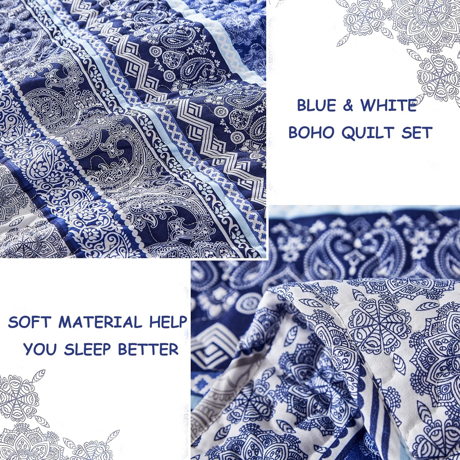 Blankets & Throws: Sophisticated Quilted Coverlet and Pillowcases Set: A Timeless Addition - Queen size