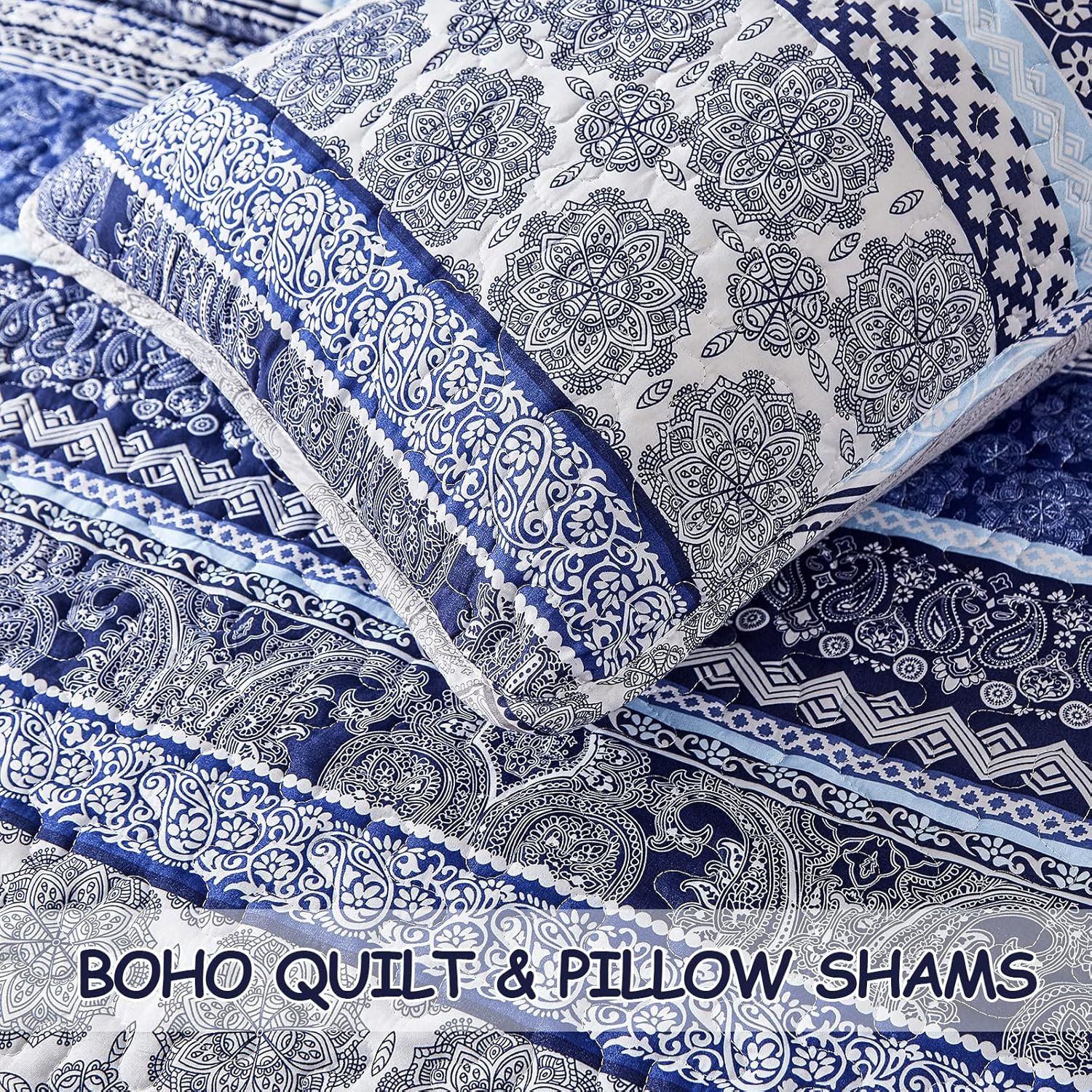 Blankets & Throws: Sophisticated Quilted Coverlet and Pillowcases Set: A Timeless Addition - Queen size