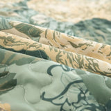 Quilts & Duvets: Meadow Butterfly Green Quilted Bedspread Set with Floral Details and Pillowcases