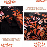 Quilts & Duvets: Black and Red  Leaves Quilted Bedspread & Pillowcase Set