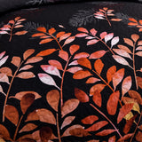 Quilts & Duvets: Black and Red  Leaves Quilted Bedspread & Pillowcase Set