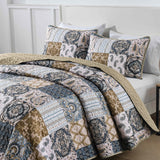 Quilts & Duvets: Retro Charm Queen Bedspread Set with Bold Checkered Design