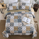 Quilts & Duvets: Retro Charm Queen Bedspread Set with Bold Checkered Design