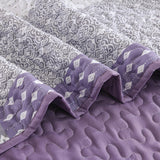 Quilts & Duvets: Bohemian Purple and White Quilted Bedspread or Coverlet Set and matching pillowcases