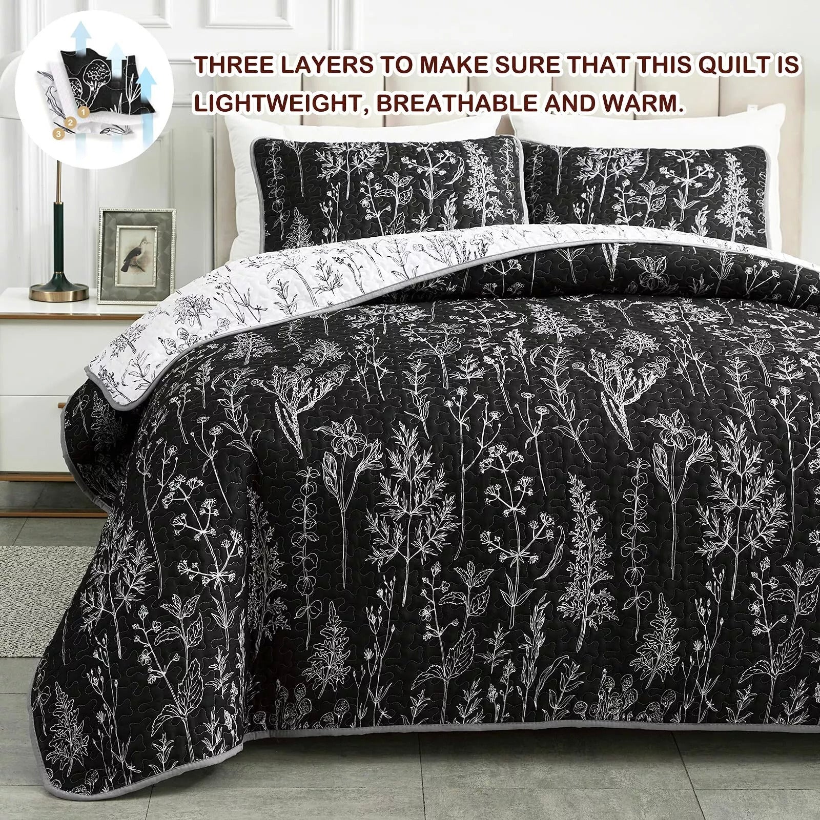 Blankets & Throws: Cultured Quilted Coverlet and Pillowcases Set: Style Meets Functionality - Queen size